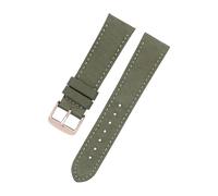 TLCBAZCF Correa de reloj de nailon compatible con I-WC CITIZEN SKX007 SKX009 pulsera 18 19 20 21 2223 24 mm Correa de reloj cómoda con forro de cuero(Green rose buckle,19mm)
