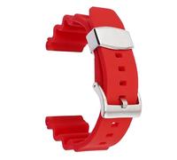 TLCBAZCF Correa de reloj de silicona de 20mm y 22mm for hombre, correa de repuesto de goma for buzo, Compatible con reloj deportivo, banda Universal(Red silver buckle,20mm)