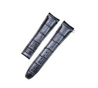 TLCBAZCF Correa de reloj Grano de bambú 23 mm Extremo curvado Muelles dobles Capa superior Cuero Adecuado Compatible con Frederique Constant(Black)