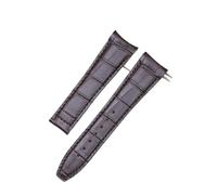 TLCBAZCF Correa de reloj Grano de bambú 23 mm Extremo curvado Muelles dobles Capa superior Cuero Adecuado Compatible con Frederique Constant(Dark brown)