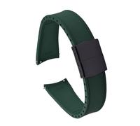 TLCBAZCF FKM Correa de reloj de caucho con extremo curvo 20 mm 22 mm Correa de liberación rápida de caucho suave Hebilla plegable Correa CTS compatible con Omega(Green-Black Buckle,20mm)