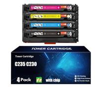 TLCGQF C235 C230 De Alta Capacidad 006R04383 006R04384 Con Cartucho De Tóner De Chip, Adecuado Para Cartuchos De Tinta De Impresora Xerox C235 C230 C235DNI C230DNI C235/DNI C230/DNI Con 4 Colores