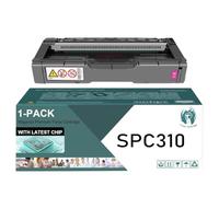 TLCGQF Cartucho de tóner en color SPC310, compatible con los cartuchos de impresora Ricoh Aficio SP C231N C231SF C232DN C232SF C242DN C242SF C311N C312DN C320DN C342DN.,Magenta