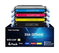 TLCGQF Cartucho De Toner Reemplazable 314A Para HP Color Laserjet 2700 2700N 3000 3000Dn 3000Dtn Cartucho Q7560A Q7561A Q7562A Q7563A Suministros De Alto Rendimiento,4 colors