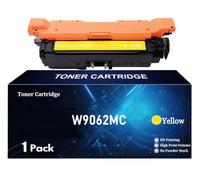 TLCGQF Cartucho De Tóner Reemplazable W9060MC W9061MC W9062MC W9063MC Para Consumibles De Oficina HP Color Laserjet Serie E55040dn E57540dn (Con Chip),Amarillo