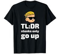 TLDR Stonks Only Go Up - Camiseta unisex para hombre, color negro, Negro , XL