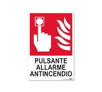 TLDSHOP® - Cartel de señalización reflectante (adhesivo reflectante sobre soporte rígido) - Medidas: 20 x 30 cm - 1 unidad - Modelo: (botón antiincendios, soporte aluminio 3 mm (DiBOND))