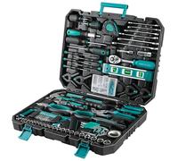 TLGREEN Caja de Herramienta Completa 198 Piezas, Juego de Herramientas Manuales y Llaves, para Hogar y Reparación Automática, Caja Portátil con 10pcs tornillos