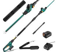 TLGREEN Cortasetos telescópico inalámbrico, 20V, Longitud de Hoja de 45 cm | cortasetos inalámbrico, con batería/cargador de iones de litio de 4,0 Ah, mango principal giratorio, engranaje de metal