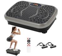 TLGREEN Plataforma Vibratoria, 99 Niveles y 5 programas de Entrenamiento, diseño Compacto, Mando a Distancia, Antideslizante, Entrenamiento Corporal Completo, Tabla vibratoria de Fitness (Gris)