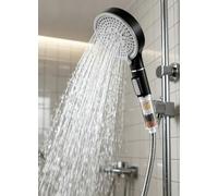 TLHWIN Cabezal de ducha ahorrador de agua, filtro de ducha de mano con piedra mineral y 5 tipos de chorro, cabezal de ducha presurizado con 3 capas de filtración