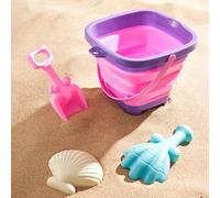 TLHWIN Juguete de Playa con Cubo 4 Piezas，Juguete de Playa para niños con Cubo de Silicona Plegable, Pala y moldes de Arena.