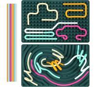 TLHWIN Sensory Activity Board, Juguete de Silicona para aliviar el estrés, calmar, enfocar, para TDAH y Autismo, Controlador de Juego de Juguete sensorial de 6 Colores para niños (Verde)