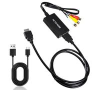 tlidfgeo Convertidor RCA a HDMI, convertidor de AV a HDMI, convertidor de AV a HDMI adaptador para PS2/PS3/Xbox/SNES/N64/STB/VHS/VCR grabadora de vídeo DVD, compatible con PAL/NTSC, 60 Hz 720P/1080P