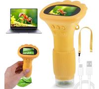 tlidfgeo Microscopio de mano para niños, pantalla IPS de 2,0 pulgadas, 200-1000 X, microscopio de bolsillo para niños, 2 MP Lens Pixels, mini microscopio digital, puerto USB a PC
