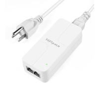 Tliffpaco Inyector PoE+ de 2.5 Gb, convierte no PoE a PoE, 100/1000/2500Mbps y 802.3at/af, Plug & Play, hasta 100 m, adaptador PoE de 52 V 30 W para cámara IP/teléfono IP/sistema de control de acceso