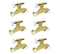 Tlilyy 6 piezas tope de puerta dorado con pasador de bisagra regulable y resistente con parachoques de goma para reducir los daños potenciales a los golpes en la pared