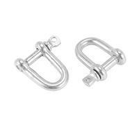Tlilyy Cadena de D pin tornillo de acero inoxidable 304 4 mm D Grillete para jarcia Paquete de 2