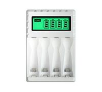 Tlilyy Cargador de BateríA Pantalla LCD Inteligente Inteligente 4 Ranuras para BateríAs Recargables AA/AAA NiCd NiMh Cargador Nimh AA