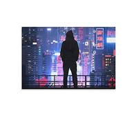 Tlilyy Cyberpunk 2077 Imagen En El Lienzo De Pintura 3D De Arte Mural Impresión De Imágenes De Future World Geniales Regalos De Decoración Del Hogar, 12x18inch(30x45cm)