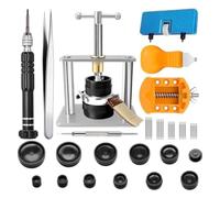 Tlilyy Kit de ReparacióN de Relojes, Juego de Herramientas de Prensa para Relojes, Reemplazo de Pilas para Relojes, Soporte para Quitar Parte Posterior Reloj, Barra de Resorte, Pinzas
