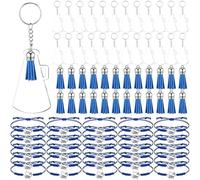 Tlilyy Regalos de Pom-Pom Girl 24 Llaveros de Acrílico con 24 Pulseras para Niños y Niñas Regalos de Pom-Pom Girl