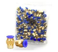 TLLMBH 50 conectores neumáticos for PC, rápidos de aire, PC4-M5, PC4-01, PC6-01, PC6-02, rosca macho 1/8", 1/4", 3/8" y 1/2"