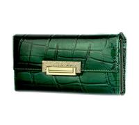 TLMDXTEU Cartera Larga para Mujer Bolso de Mano Cuero for Mujer con diseño Piedras y Charol Gran Capacidad