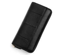 TLMDXTEU Cartera Larga para Mujer Cartera de Cuero RFID con Cremallera Larga for Mujer, Clip for Billetes, Cambio Tarjeta Gran Capacidad(Schwarz)