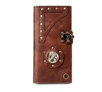 TLMDXTEU Cartera Larga para Mujer Cartera de Mujer Industrial Vintage Mano Larga Mediana Gran Capacidad