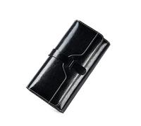 TLMDXTEU Cartera Larga para Mujer Cartera Vintage de Cuero for Mujer Bolso Trifold Largo Gran Capacidad Gran Capacidad(Schwarz)