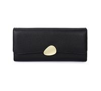 TLMDXTEU Cartera Larga para Mujer Ladies Purse Lychee Trifold Wallet Clutch Gran Capacidad(Schwarz)