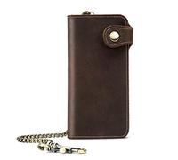 TLMDXTEU Cartera para Hombre con Cadena Cartera de Cuero Cadena Larga for Hombre Bolso Retro for