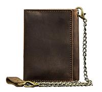 TLMDXTEU Cartera para Hombre con Cadena Cartera de Cuero con Cadena for Hombre, Monedero pequeño