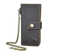 TLMDXTEU Cartera para Hombre con Cadena Cartera Larga for Hombre Vintage de Gran Capacidad con Cadena Mano