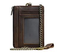 TLMDXTEU Cartera para Hombre con Cadena Tarjetero de Cuero for Hombre con protección RFID