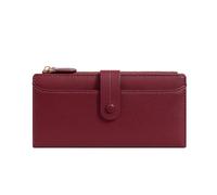 TLMDXTEU Cartera para Mujer Cartera de Cuero Larga con Doble Pliegue, Sencilla, for Tarjetas crédito, Negocios y Dinero Cero Monedero Largo de Señora(Rouge)