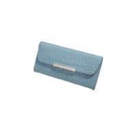 TLMDXTEU Cartera para Mujer Cartera de Mujer Cuero edición Coreana con Estampado cocodrilo Simple, Bolso Mano Gran Capacidad Monedero Largo de Señora(Blue)