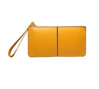 TLMDXTEU Cartera para Mujer Cartera Larga de Tres Capas con Cremallera, Cuero Moda y múltiples Ranuras for Tarjetas for Mujer Monedero Largo de Señora(Jaune)
