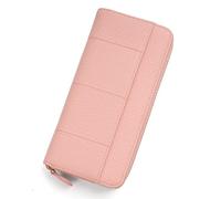 TLMDXTEU Cartera para Mujer Monedero Largo de Cuero for Mujer con múltiples Ranuras for Tarjetas y Cremallera Gran Capacidad Monedero Largo de Señora(Rosado)