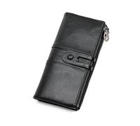 TLMDXTEU Cartera para Mujer Monedero plegados multifunción Larga de Las Mujeres Exquisito Feel Monedero Largo de Señora(Schwarz)
