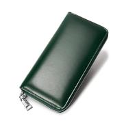 TLMDXTEU Carteras Hombre Cartera de Cuero Unisex Alargada Multifuncional(Verde)