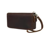 TLMDXTEU Carteras Hombre Cartera de Cuero Vintage con Cremallera for Hombre Negocios