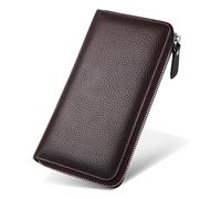 TLMDXTEU Carteras Hombre Cartera de Hombre Tipo sobre, Informal, Negocios, Larga(marrón)