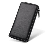 TLMDXTEU Carteras Hombre Cartera de Hombre Tipo sobre, Informal, Negocios, Larga(Schwarz)