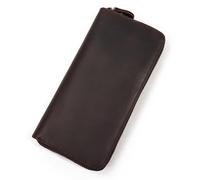 TLMDXTEU Carteras Hombre Cartera de Mano Cuero Vintage for Hombre con Clip for Billetes y Cremallera Larga