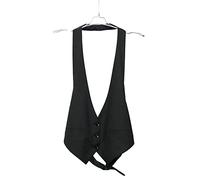 TLMDXTEU Chaleco de Mujer de Vestir Combatilla delgada for mujeres sólido de color en V cuello cintura con chaleco traje hueco Blazer sin Mangas(S)