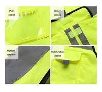 TLMDXTEU Chalecos de Seguridad Chaleco reflectante de seguridad alta visibilidad for trabajadores saneamiento para Construir Trabajos al Aire libre(L)