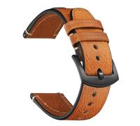 TLMDXTEU Correa de Reloj de Cuero Correa hecha a mano de cuero doble cara vintage FoMujeres Hombres Reemplazo (Yellow-brown,22mm)