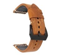 TLMDXTEU Correa de Reloj de Cuero Crazy Horse Leather Strap Switch Quick Release Vintage FoMujeres Hombres Reemplazo (Yellow brown,20mm)